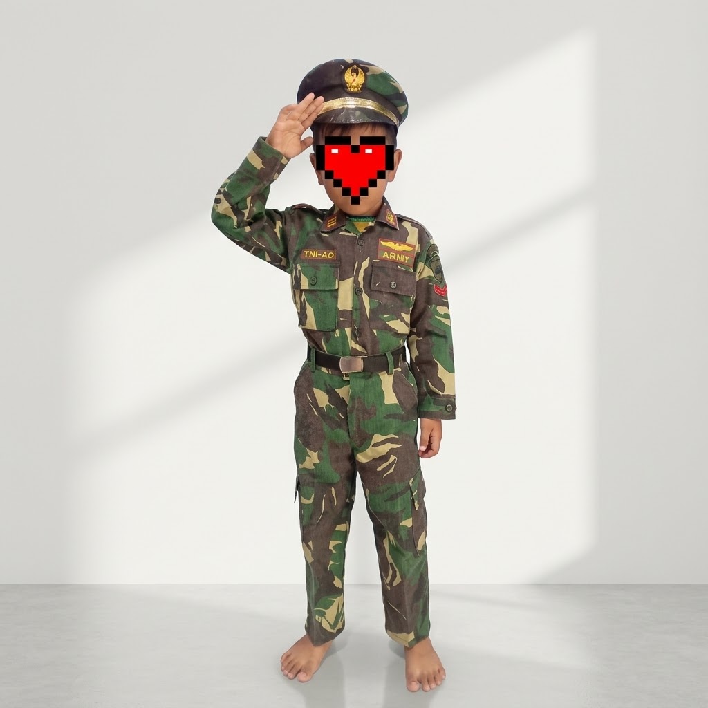 Seragam Tempur Loreng TNI-AD Cilik (Tentara Angkatan Darat)
