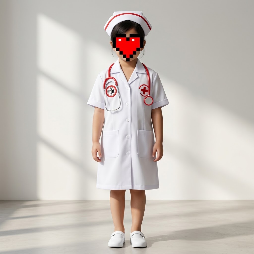 Setelan Dokter & Perawat Medis Cilik (Lengkap Stetoskop & Tas P3K)